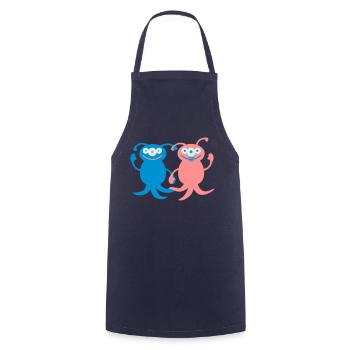 Cute Alien Love Couple - Kochschürze - Navy - Vorne - AI Model Male 185 dark (185cm)