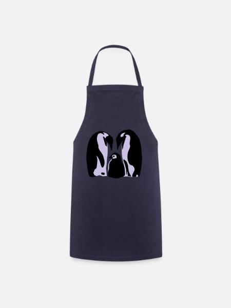 Penguins, Penguin family - Cooking Apron - navy