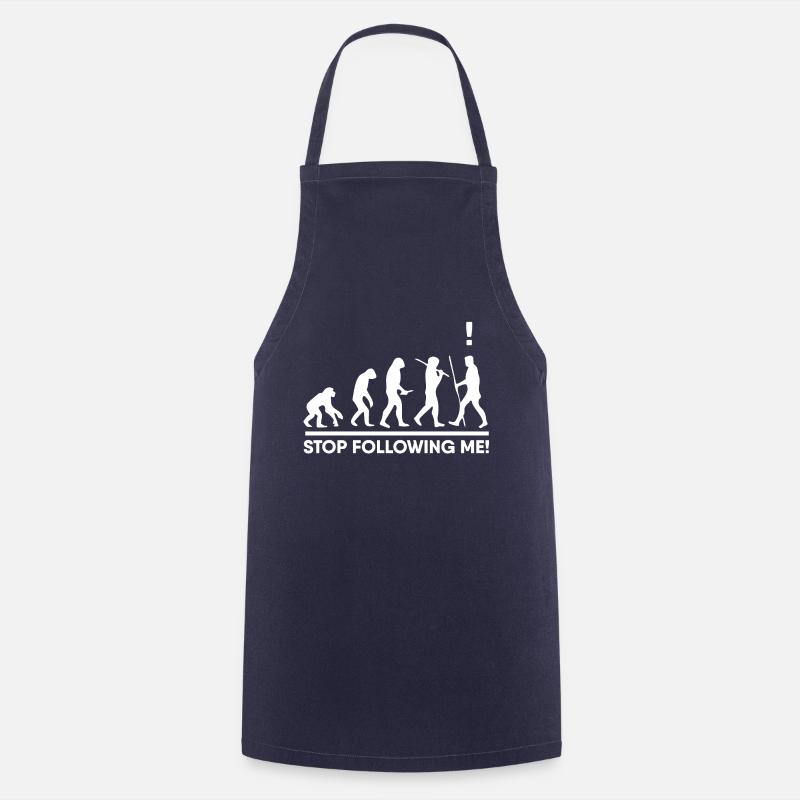 stop me from pursuing evolution funny gift - Cooking Apron - navy