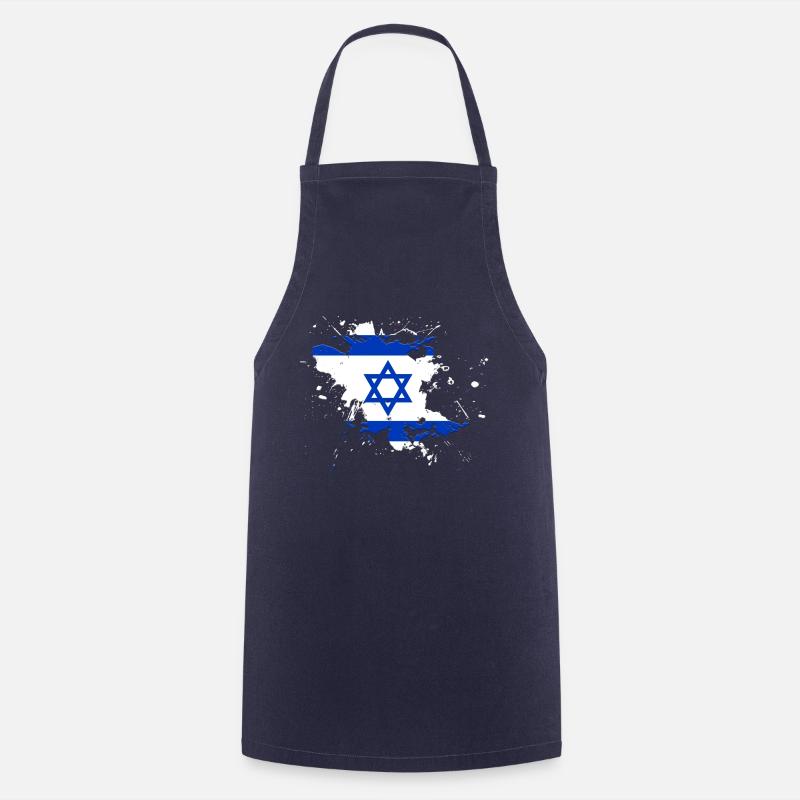 Drapeau d'Israël comme une touche de couleur - Tablier de cuisine - marine