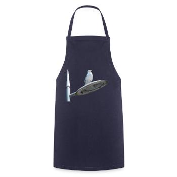 Seagull On A Lamp Post - Cooking Apron - navy - Front - AI Model Male 185 dark (185cm)