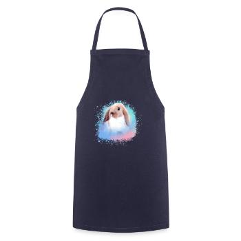 rabbit, rabbit, pink, graffiti, painting, - Cooking Apron - navy - Front - AI Model Male 185 dark (185cm)
