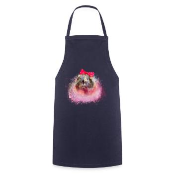 cochon d’Inde, graffiti, peinture, boucle - Tablier de cuisine - marine - Devant - AI Model Male 185 dark (185cm)
