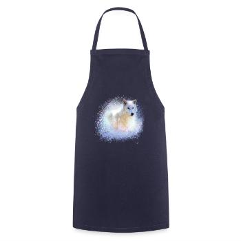 loup, bleu, chien, husky, chien, peinture, graffiti - Tablier de cuisine - marine - Devant - AI Model Male 185 dark (185cm)