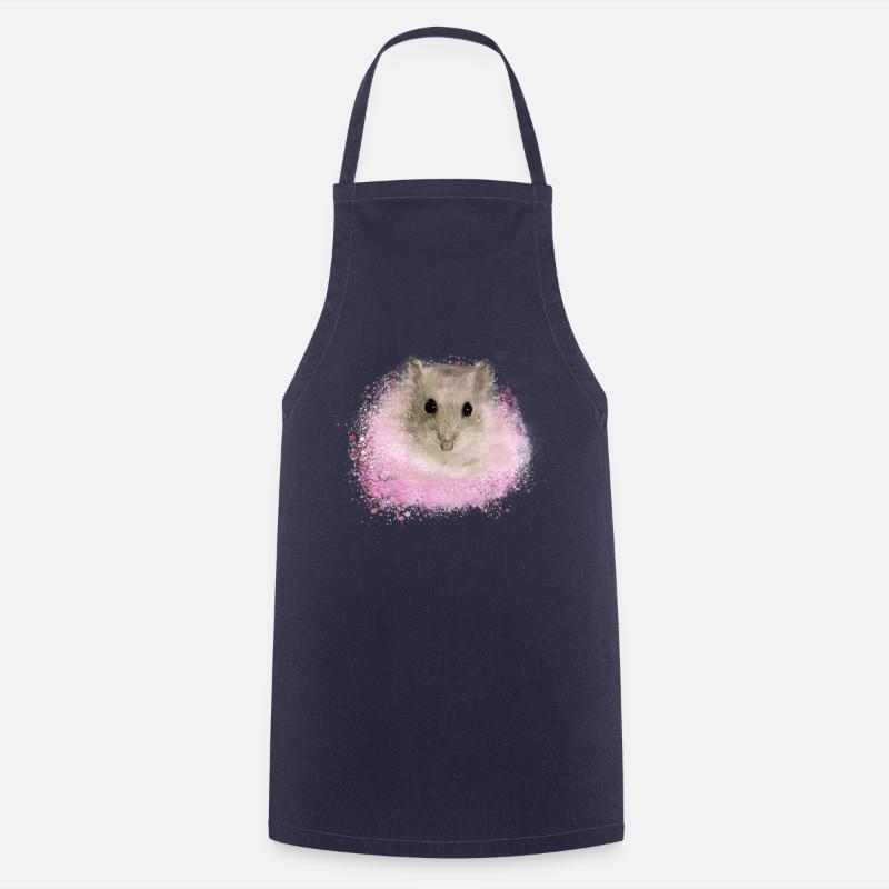 hamster doré, hamster, graffiti, rose, peinture - Tablier de cuisine - marine