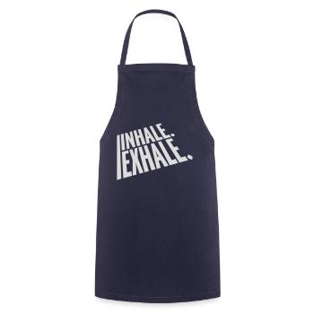 inhale exhale yoga Zitat - Kochschürze - Navy - Vorne - AI Model Male 185 dark (185cm)