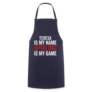 Teresa ist mein Name Verderben ist mein Spiel - Kochschürze - Navy - Vorne - AI Model Male 185 dark (185cm)