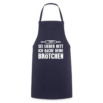 Brötchen Backen Bäckermeister Bäcker - Kochschürze - Navy - Vorne - AI Model Male 185 dark (185cm)