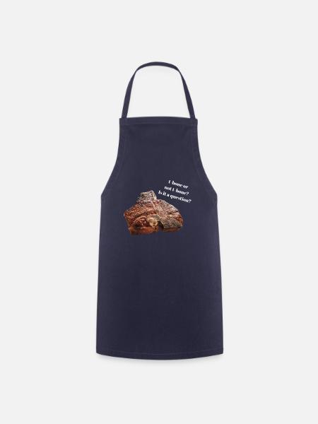 T-Bone weiß - Kochschürze - Navy