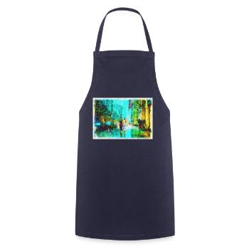 New Yorkers In Rain - Cooking Apron - navy - Front - AI Model Male 185 dark (185cm)