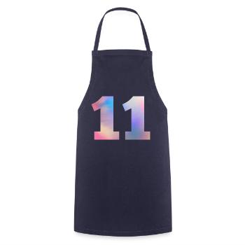 Colorful Number 11 - Cooking Apron - navy - Front - AI Model Male 185 dark (185cm)