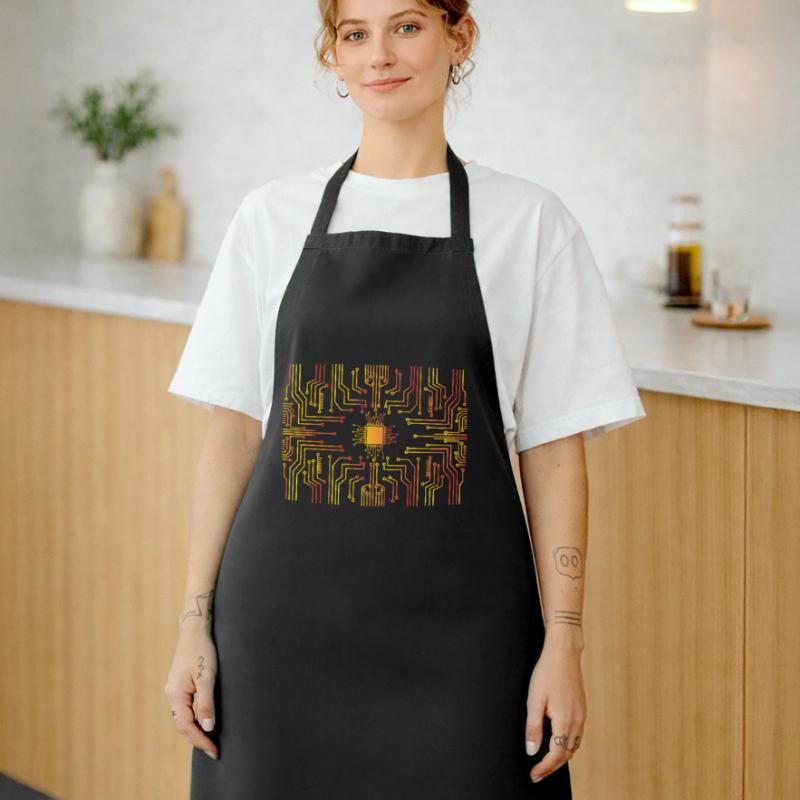 Circuit board core CPU heart pc coder geek Cooking Apron