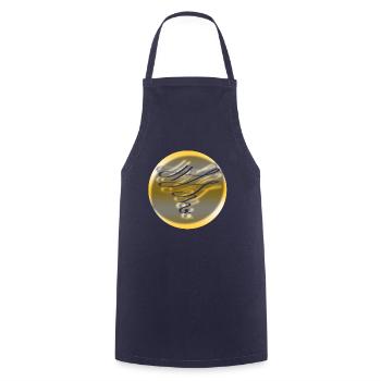 Golden ornament - Cooking Apron - navy - Front - AI Model Male 185 dark (185cm)