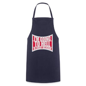 En allant en enfer - Tablier de cuisine - marine - Devant - AI Model Male 185 dark (185cm)