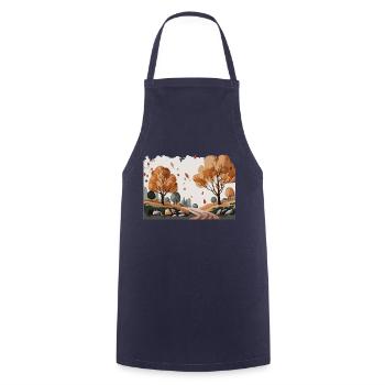 Nature in the Fall (Fall Collection #6) - Cooking Apron - navy - Front - AI Model Male 185 dark (185cm)