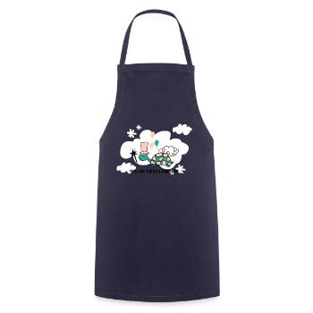 Marine Conservation, you are turtley awesome - Cooking Apron - navy - Front - AI Model Male 185 dark (185cm)