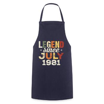 Cadeau d’anniversaire de juillet 1981 Anniversaire de juillet 1981 - Tablier de cuisine - marine - Devant - AI Model Male 185 dark (185cm)
