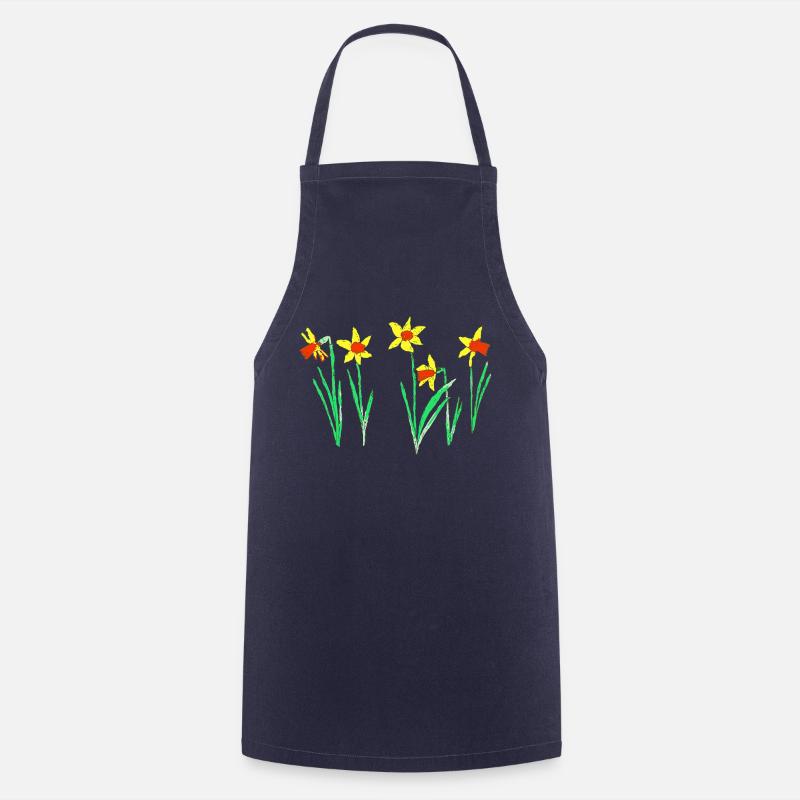 Daffodils - Cooking Apron - navy