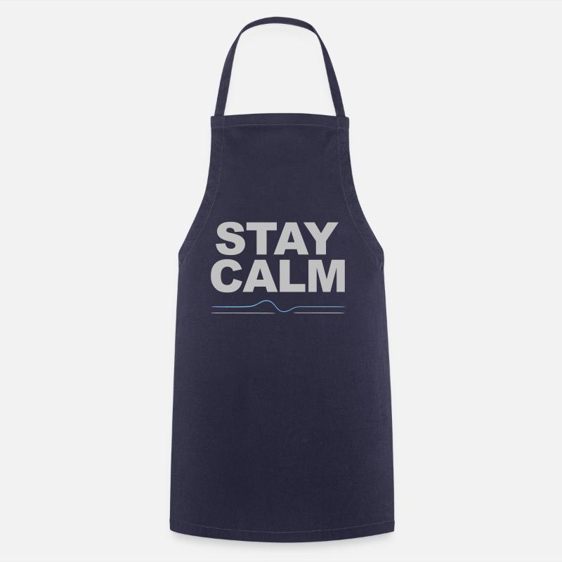 Restez calme ECG Lifeline Relax Paix - Tablier de cuisine - marine