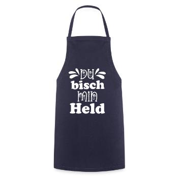 Du bisch min Held Patenonkel fragen Schweiz - Kochschürze - Navy - Vorne - AI Model Male 185 dark (185cm)