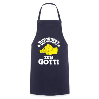 Befördert zum Gotti Patentante Schweiz Taufgotti - Kochschürze - Navy - Vorne - AI Model Male 185 dark (185cm)