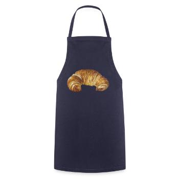 Croissant Paris Fika Kaffe & Kuchen - Kochschürze - Navy - Vorne - AI Model Male 185 dark (185cm)