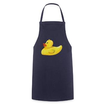 Quietscheente Badeente Gummiente niedliche Ente - Kochschürze - Navy - Vorne - AI Model Male 185 dark (185cm)