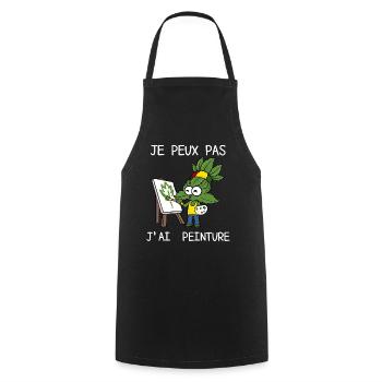 I can't I have humor painting - Cooking Apron - black - Front - AI Model Male 185 dark (185cm)
