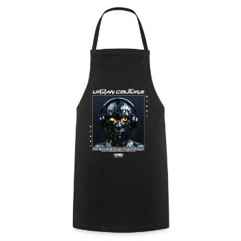 Urban couture skull headset - Cooking Apron - black - Front - AI Model Male 185 dark (185cm)