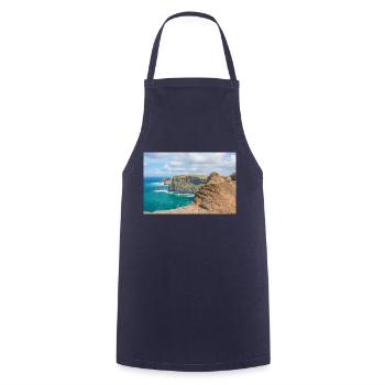 Clare Cliffs of Moher Ireland Poster - Cooking Apron - navy - Front - AI Model Male 185 dark (185cm)