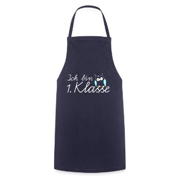 School enrollment I am 1st grade owl - Cooking Apron - navy - Front - AI Model Male 185 dark (185cm)