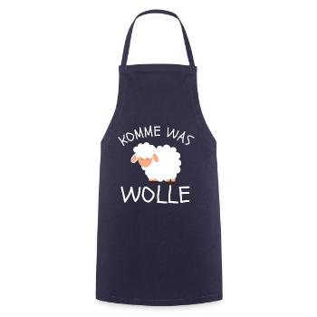 KOMME WAS WOLLE - WITZIGES SCHAF DESIGN ZUM LACHEN - Kochschürze - Navy - Vorne - AI Model Male 185 dark (185cm)
