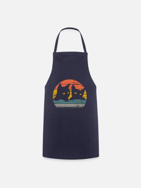 2 black cats - Kochschürze - Navy