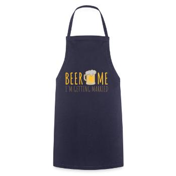Beer Me Getting Married - Cooking Apron - navy - Front - AI Model Male 185 dark (185cm)