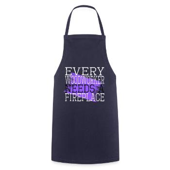 construction carpenter tree feller chop wood - Cooking Apron - navy - Front - AI Model Male 185 dark (185cm)