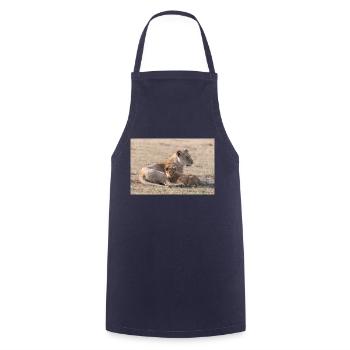 Löwenmama mit Babys D8N 1878 - Kochschürze - Navy - Vorne - AI Model Male 185 dark (185cm)