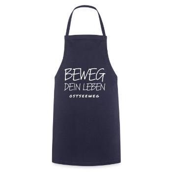 Text weiß - Kochschürze - Navy - Vorne - AI Model Male 185 dark (185cm)