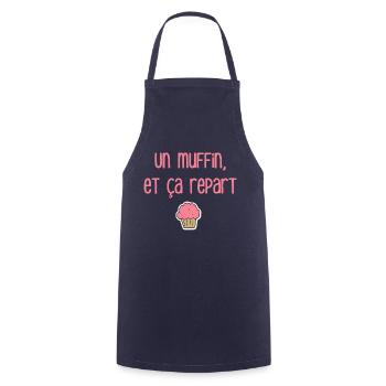 T-shirt humour Muffin - Tablier de cuisine - marine - Devant - AI Model Male 185 dark (185cm)