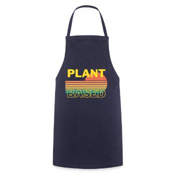 Plant Based - Kochschürze - Navy - Vorne - AI Model Male 185 dark (185cm)
