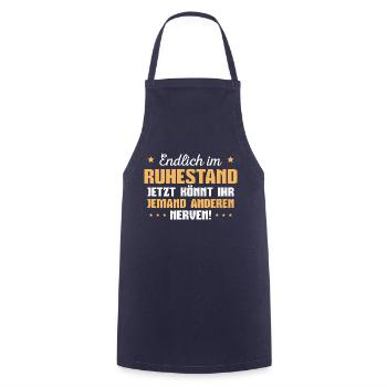 Rente Ruhestand Arbeitskollege Rentner Geschenk - Kochschürze - Navy - Vorne - AI Model Male 185 dark (185cm)