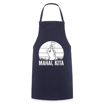 Awesome Mahal Kita Pinoy Finger Heart For Filipino - Cooking Apron - navy - Front - AI Model Male 185 dark (185cm)