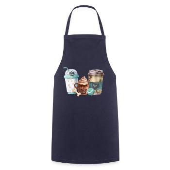 Hundemütter lieben Kaffee - Kochschürze - Navy - Vorne - AI Model Male 185 dark (185cm)
