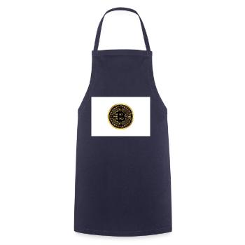 BitCoin Emblem - Kochschürze - Navy - Vorne - AI Model Male 185 dark (185cm)