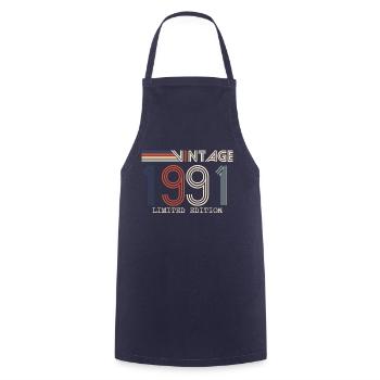 Vintage 1991 Anniversary Gift - Vintage 1991 - Cooking Apron - navy - Front - AI Model Male 185 dark (185cm)