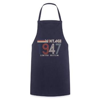 Vintage 1947 Anniversary Gift - Vintage 1947 - Cooking Apron - navy - Front - AI Model Male 185 dark (185cm)