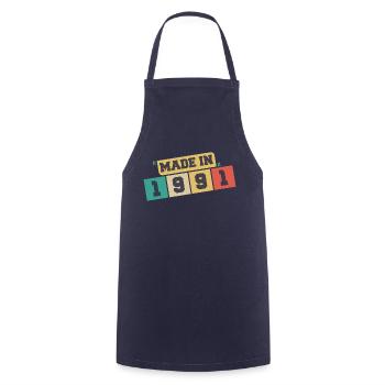 1991 Birthday 1991 Born in 1991 Birthday - Cooking Apron - navy - Front - AI Model Male 185 dark (185cm)