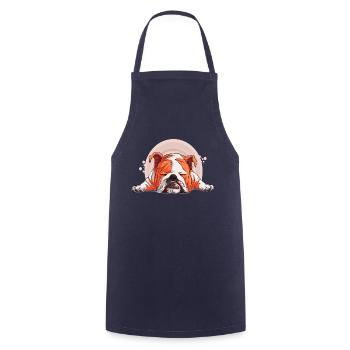 Dog Bulldog Animals Puppy Cute Dog Watercolor Art - Cooking Apron - navy - Front - AI Model Male 185 dark (185cm)