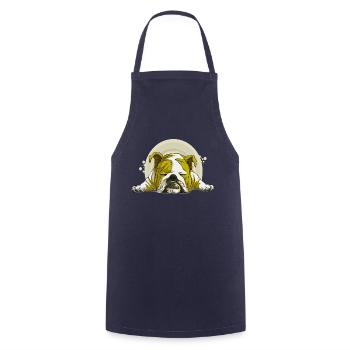 Dog Bulldog Animals Puppy Cute Dog Watercolor Art - Cooking Apron - navy - Front - AI Model Male 185 dark (185cm)