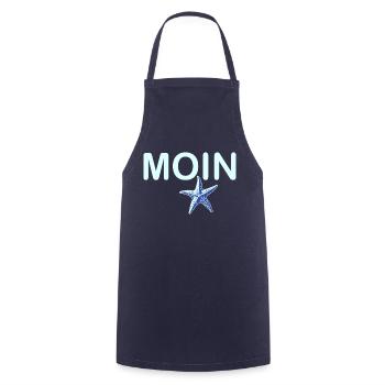 Moin mit Seestern - Kochschürze - Navy - Vorne - AI Model Male 185 dark (185cm)