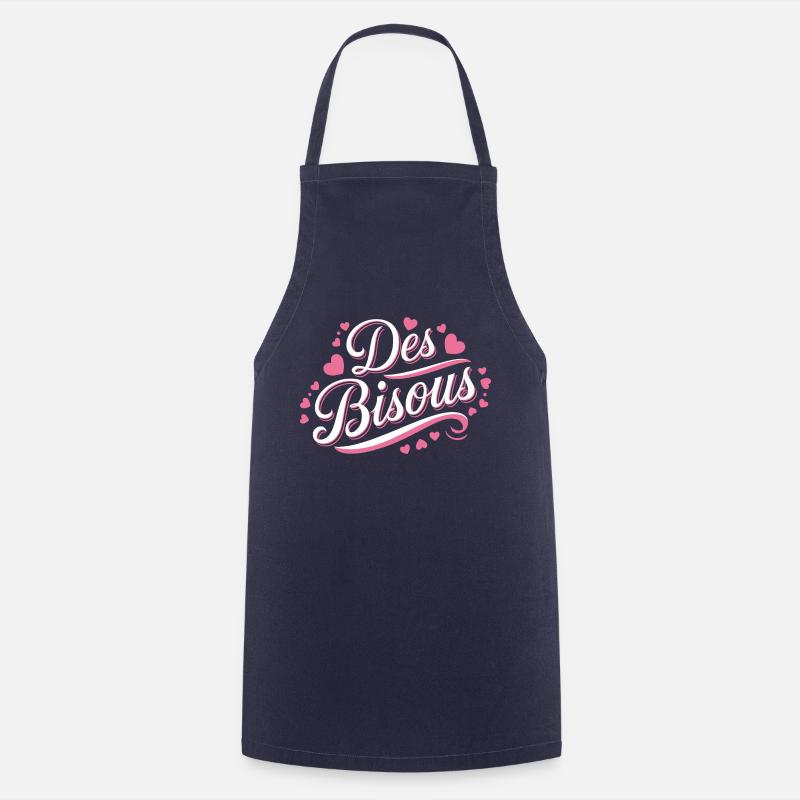 Des bisous - Tablier de cuisine - marine